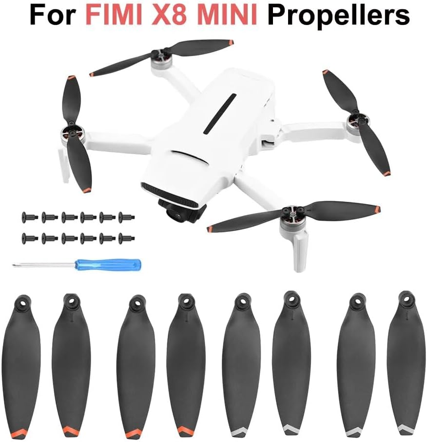 Low Noise Propeller for FIMI X8 Mini Drone Spare Parts Light Weight Prop Folding Blade Wing CWCCW V2Accessory (Color  White Edge)