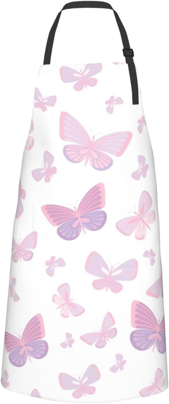 Delantales para mujer con bolsillos, delantal de chef ajustable, correa para el cuello, delantal de cocina impermeable