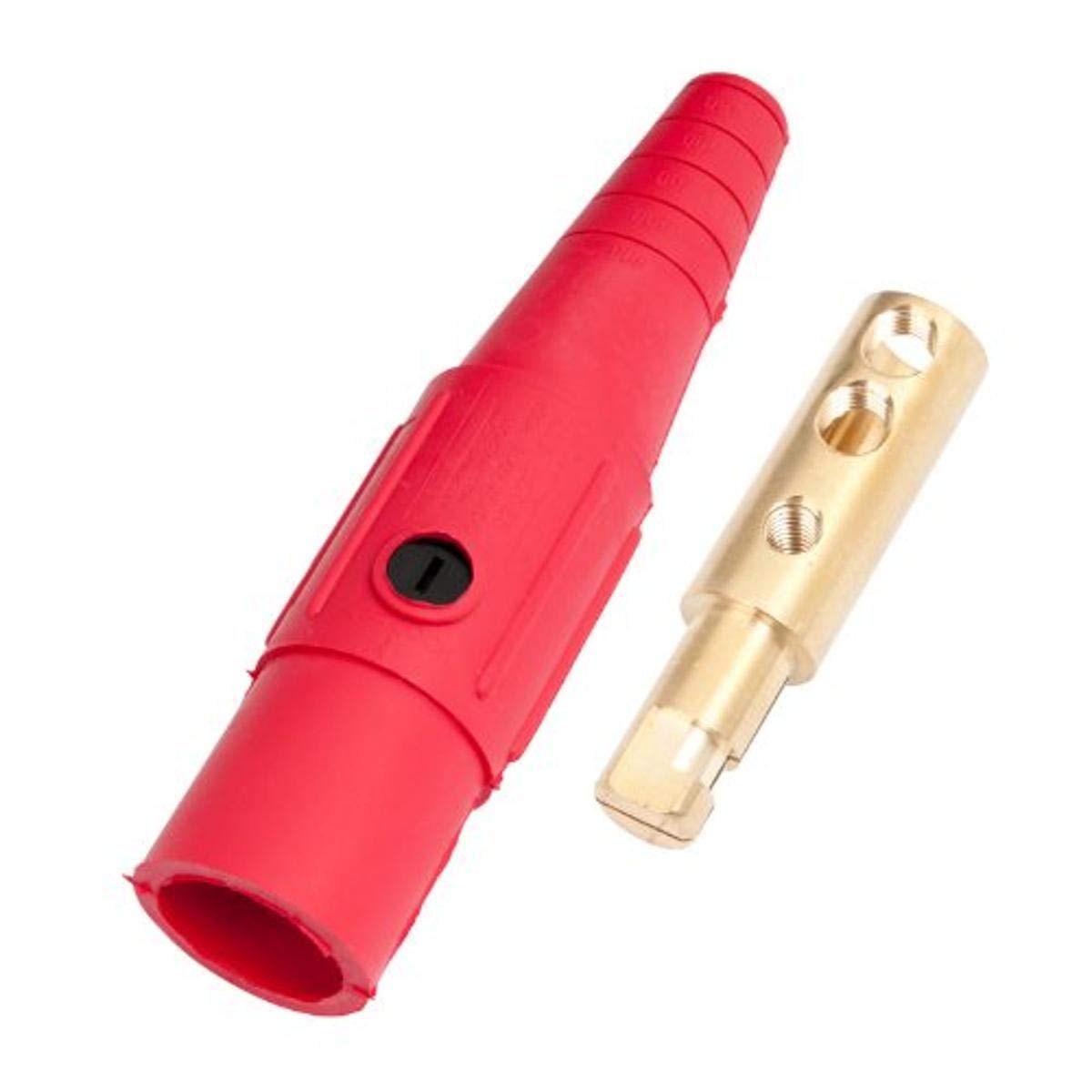 Marinco CLS20MB-C CLS Tipo de leva, serie 16 en línea, conector de un solo pine, 400 amperios, 600 voltios, 2-20 AWG, macho – rojo (C)