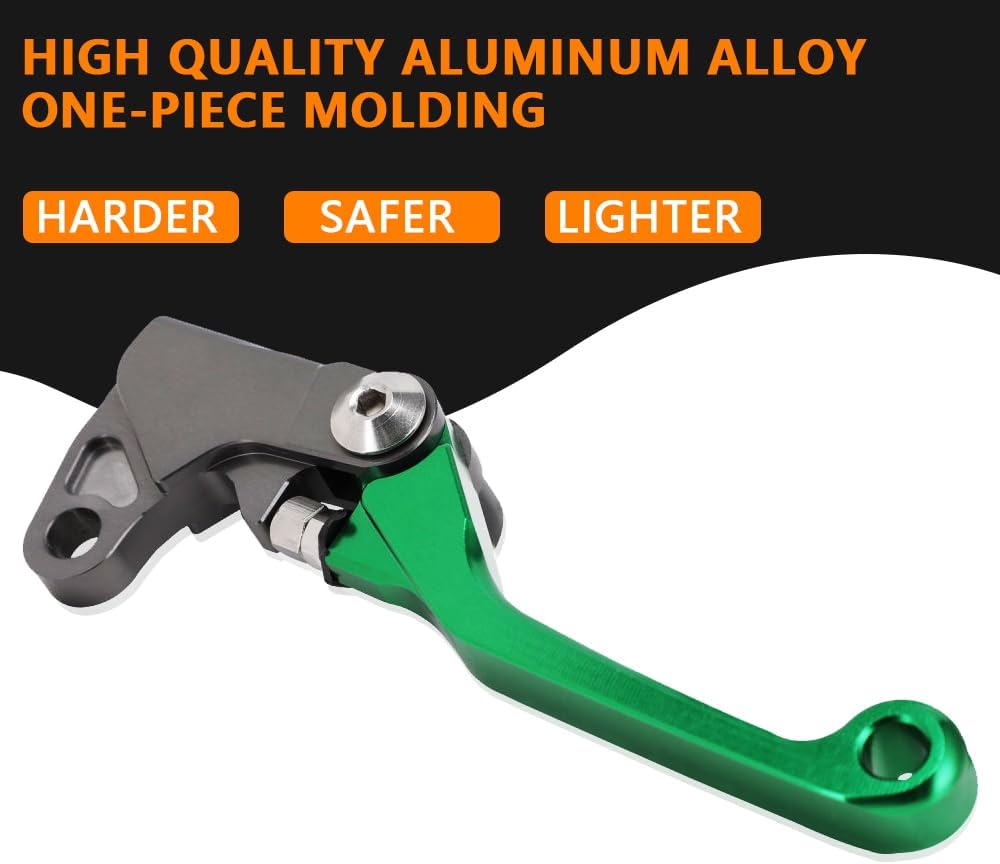 JFG RACING Palanca de freno de motocicleta Palancas plegables CNC para KLX 110 KLX110 KLX110L 2010-2023 Verde