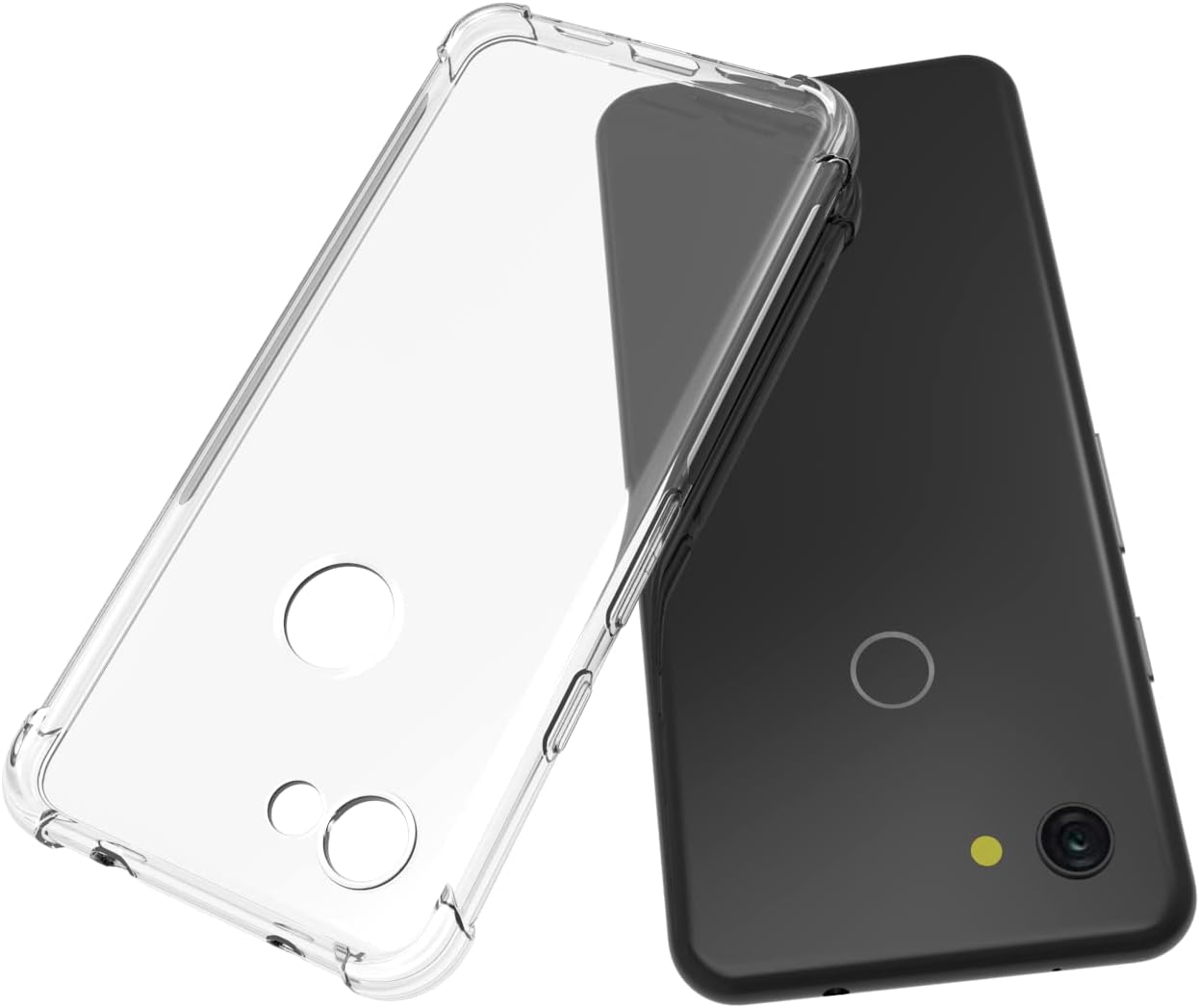 TIYA para Google Pixel 3A caso TPU transparente cuatro esquinas cubierta transparente suave funda