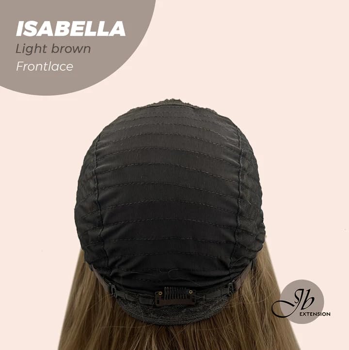 ISABELLA – Peluca de encaje frontal precortada con flequillo lateral, pelucas largas y rizadas para mujer, pelucas sintéticas naturales para uso
