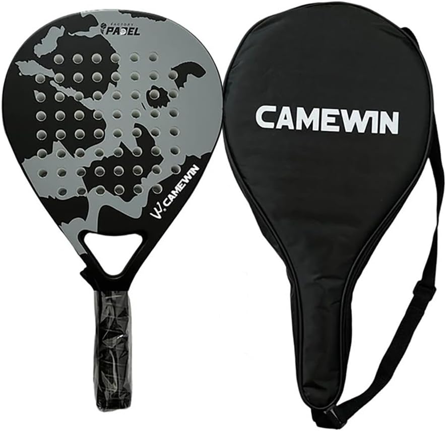 Raqueta de tenis de playa de fibra de carbono con núcleo de espuma viscoelástica EVA, muñequeras, correas, pelotas de tenis