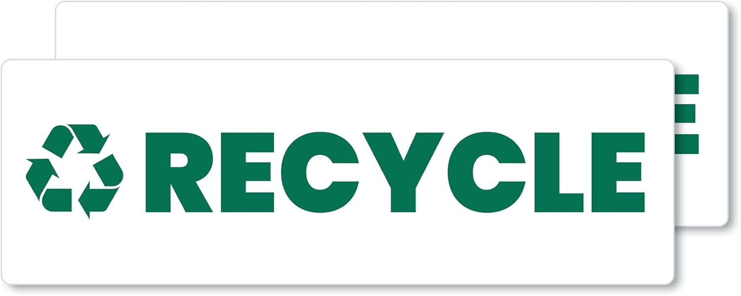Juego de calcomanías de compost de basura de reciclaje  Etiquetas de basura resistentes  Clasificación de 3 a 5 años para interiores y exteriores  a
