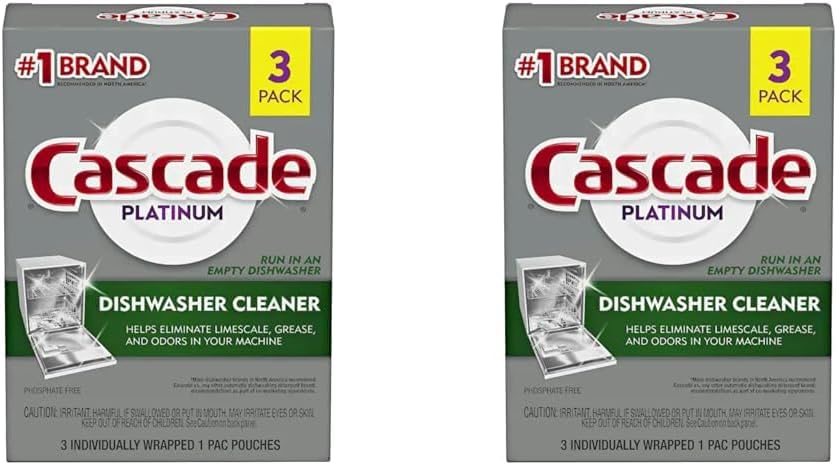 Cascade Platinum Limpiador para lavavajillas, 3 unidades (paquete de 2)