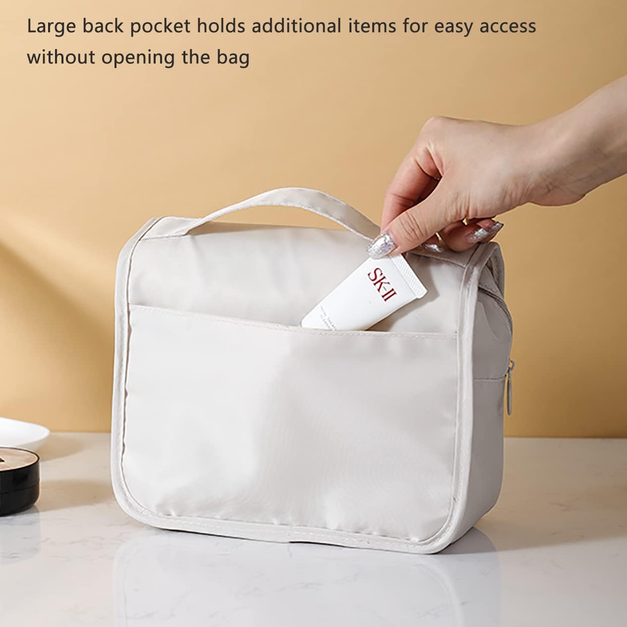 IMCUZUR Bolsa organizadora de maquillaje para mujer, bolsa de cosméticos resistente al agua para niñas, bolsa de maquillaje de viaje para accesorios