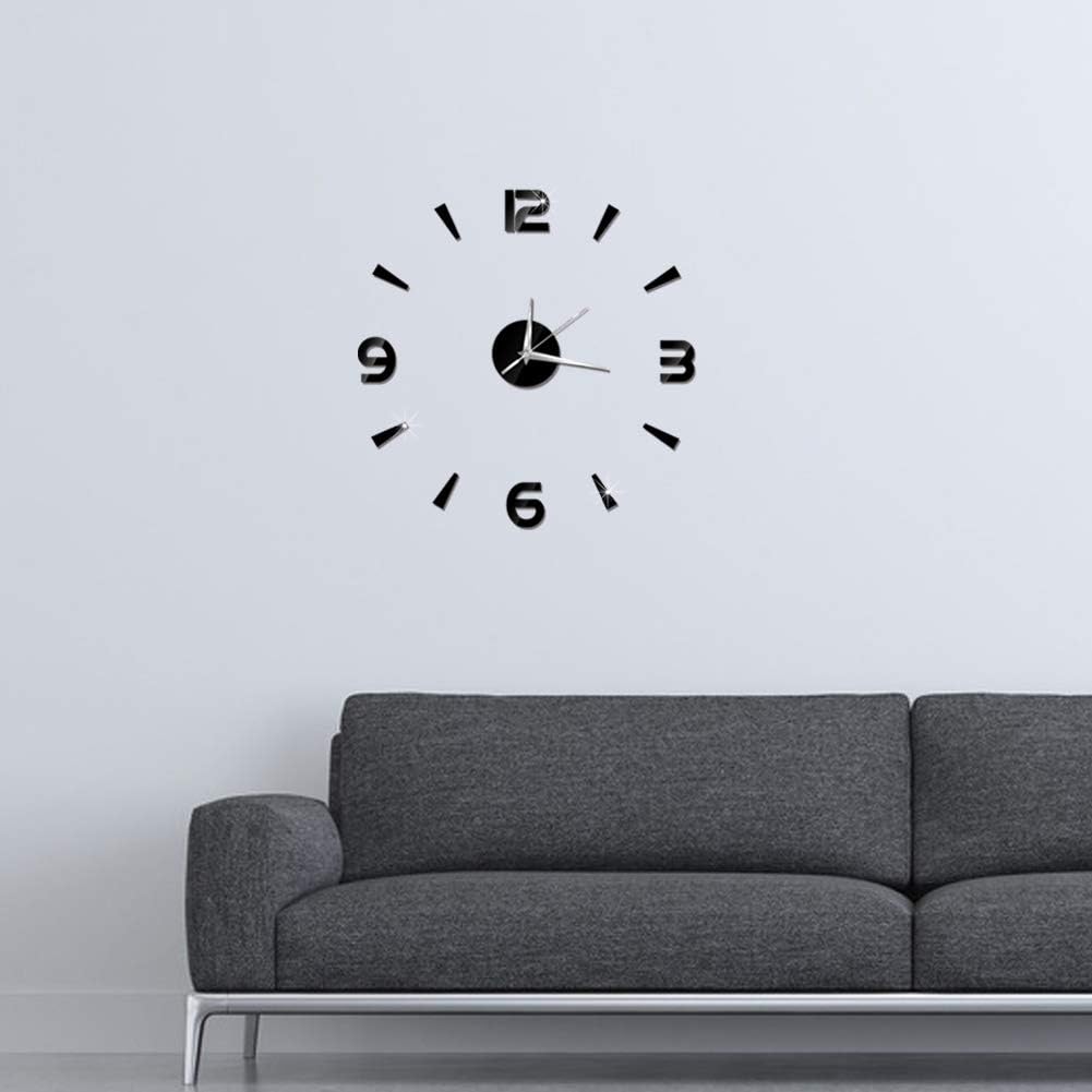 Calcomanía de reloj de pared con espejo acrílico, decoración moderna de reloj para el hogar, la oficina y la habitación, reloj de pared decorativo
