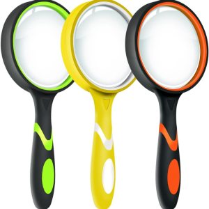 Leffis Paquete de 3 lupa, lupa de lectura de mano antideslizante 10X para niños y personas mayores, lente de lupa de 2.953 in para lectura, ciencia Leffis Paquete de 3 lupa, lupa de lectura de mano antideslizante 10X para niños y personas mayores, lente de lupa de 2.953 in para lectura, ciencia