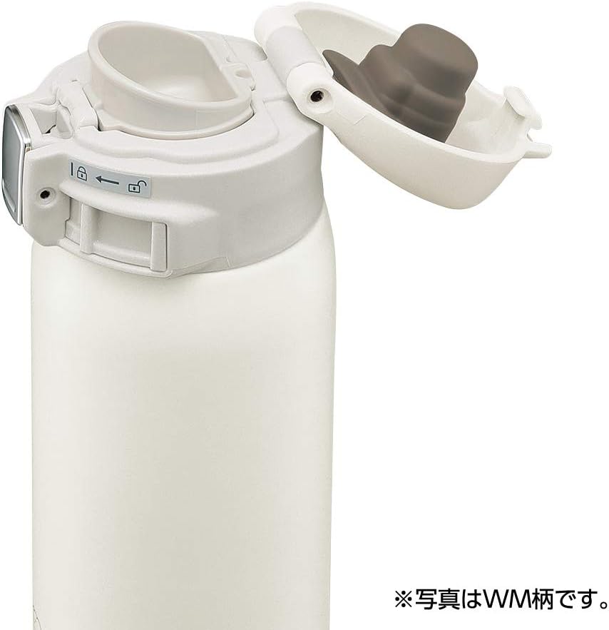 Zojirushi SM-SF36-AD – Botella de agua, bebida directa, apertura con un solo toque, taza de acero inoxidable, 12.2 onzas líquidas (12.2fl oz), azul
