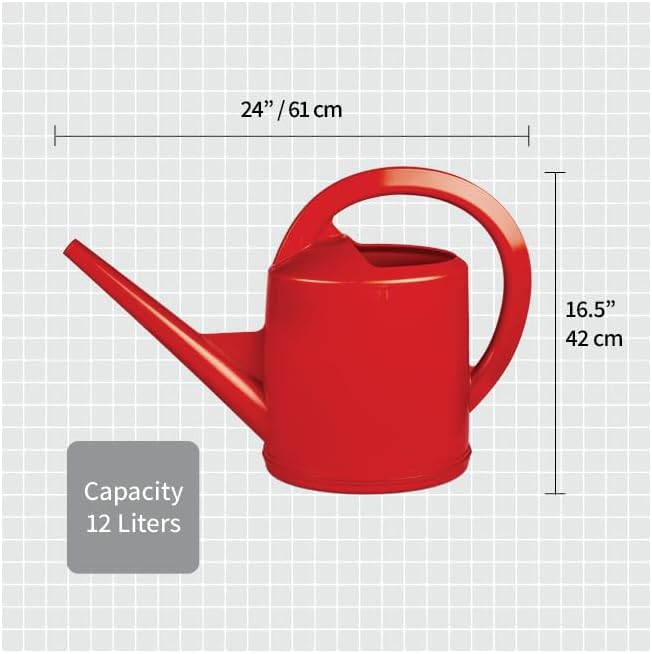 Consolidated Plastics Regadera suiza duradera con protección UV, mango ergonómico para jardinería interiorexterior, fabricado en Suiza (12 litros,