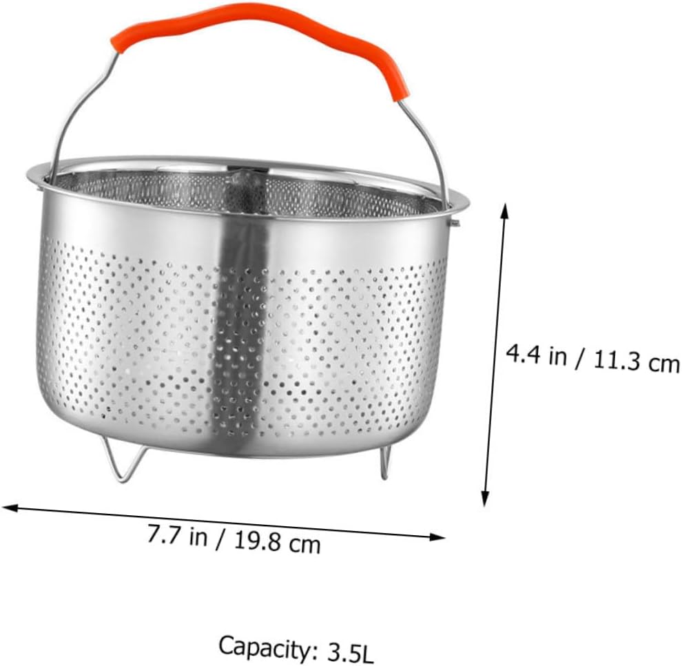 HOMSFOU Vaporizador de arroz de acero inoxidable para verduras, cesta de vapor, estantes de vapor, para bolas de masa, colador de metal, ensalada,