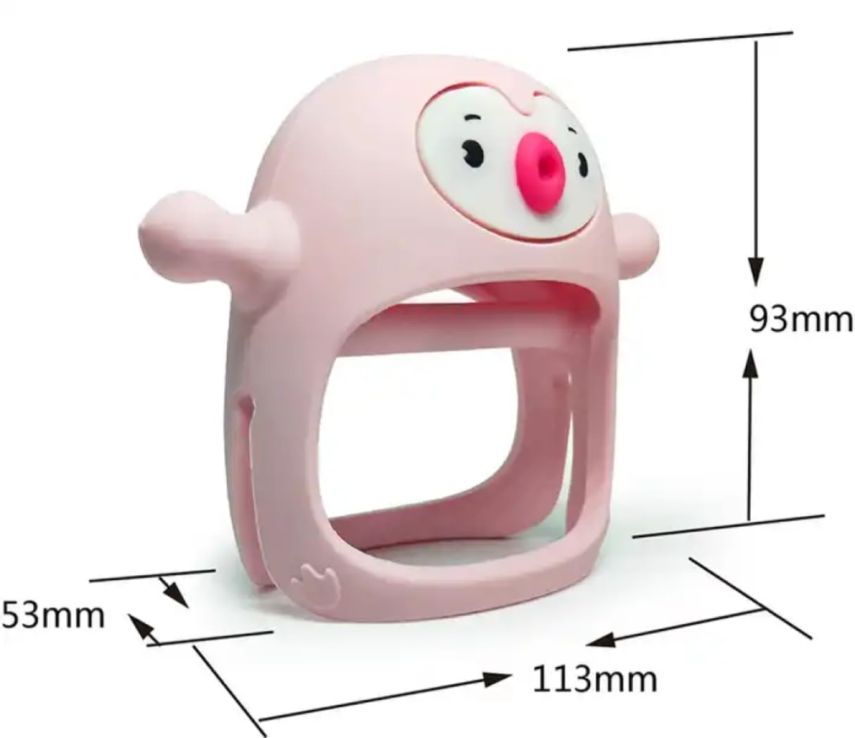 Yummy Baby – Linda manopla de dentición de pingüino para bebés de 6 meses en adelante, fácil de sostener, diseño sin caída, juguetes de silicona