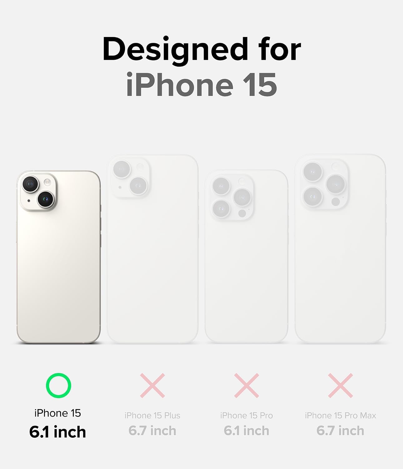 Ringke Fusion Bold No más decoloración Compatible con iPhone 15, tecnología antihuellas dactilares que evita manchas grasas, revestimiento
