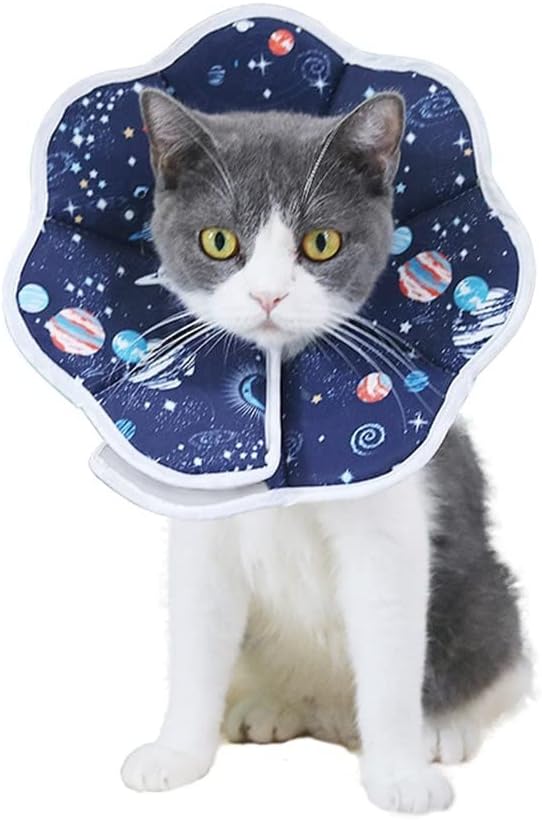 Collar de recuperación para gatos, collar de cono suave ajustable para gato, collar de dona para gatos y gatitos, evita lamer heridas