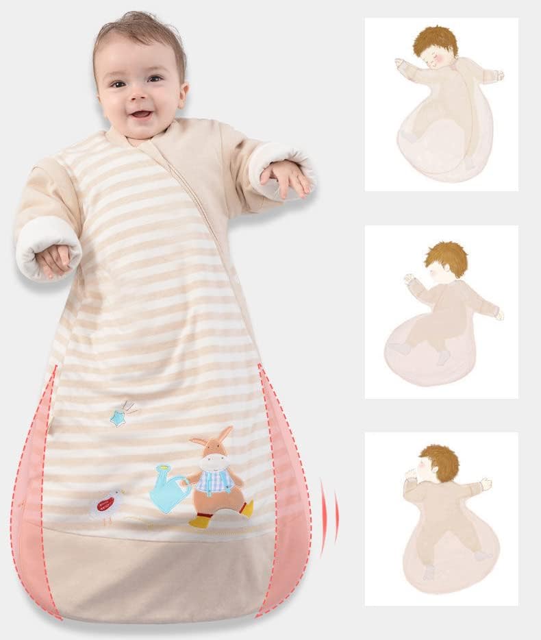 Saco de dormir con cremallera de 3 vías para bebé, niña, niño, unisex, saco de dormir para bebé, 100% algodón, TOG 2.5, manta portátil para bebé