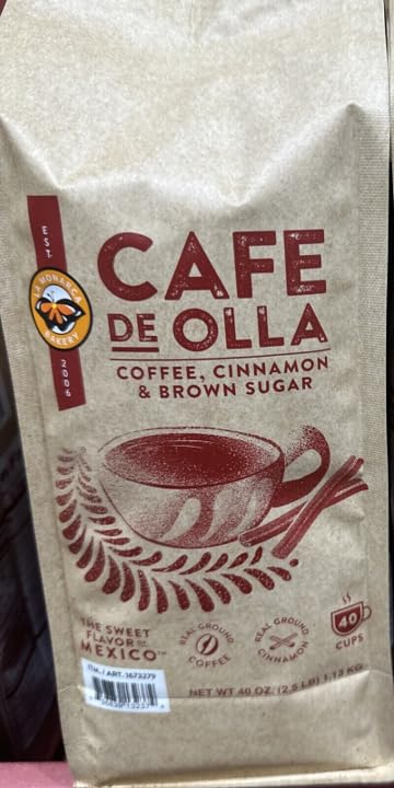 Café de Olla  Cinamon Brown Sugar Real Coffee Real Cinamon  La Monarca Bakery  40oz (paquete de 2)