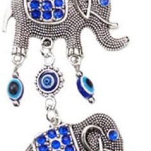 VOSAREA Colgante vintage de elefante para decoración de regalo, adorno turco, colgante turco con cuentas de mal de ojo, adorno de protección contra VOSAREA Colgante vintage de elefante para decoración de regalo, adorno turco, colgante turco con cuentas de mal de ojo, adorno de protección contra