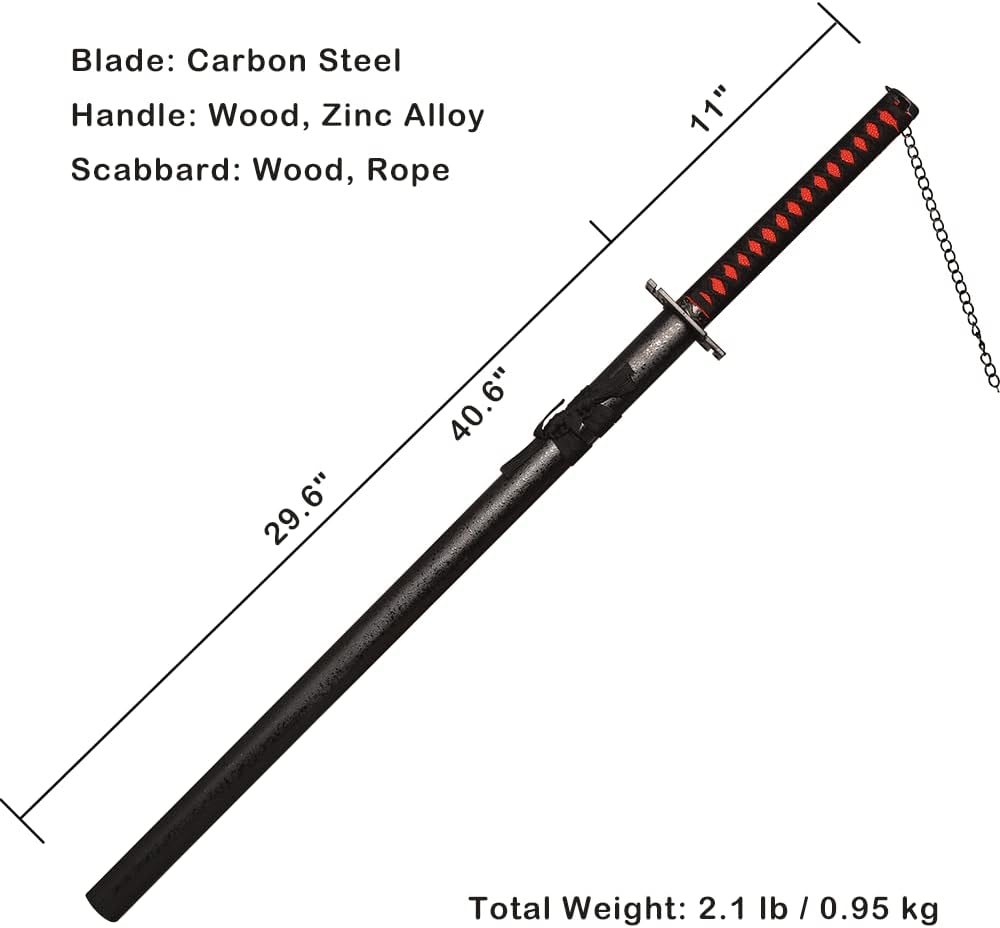Kurosaki Ichigo’s Tensa Zangetsu Samurai Espada Katana Anime japonés para cosplay, colección