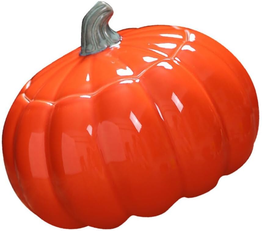 Kichvoe Latas de té chino, tarro de calabaza de Halloween, tarro de cerámica para almacenamiento de alimentos, recipiente de cocina de porcelana,