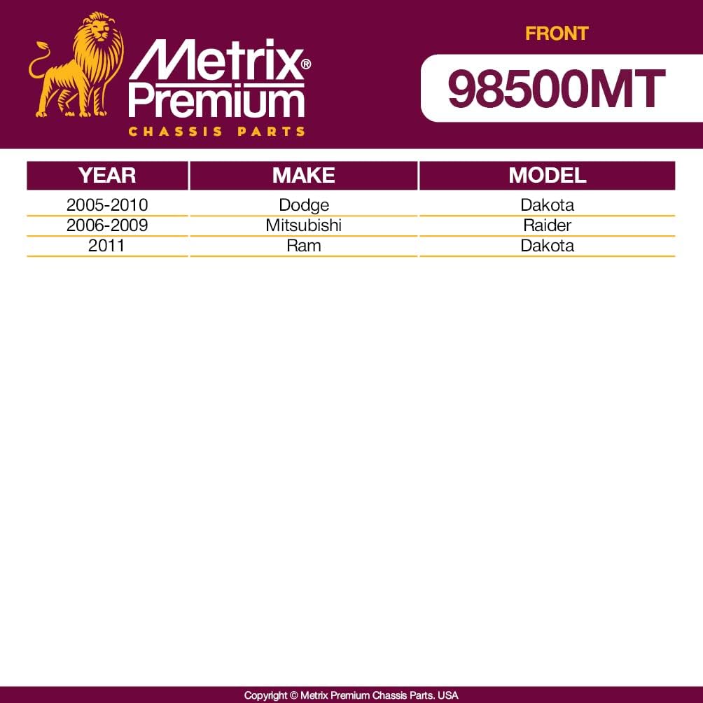 Metrix Premium 2 barras estabilizadoras delanteras K750263 para Dodge Dakota 2005-2010, Mitsubishi Raider 2006-2009, Ram Dakota 2011