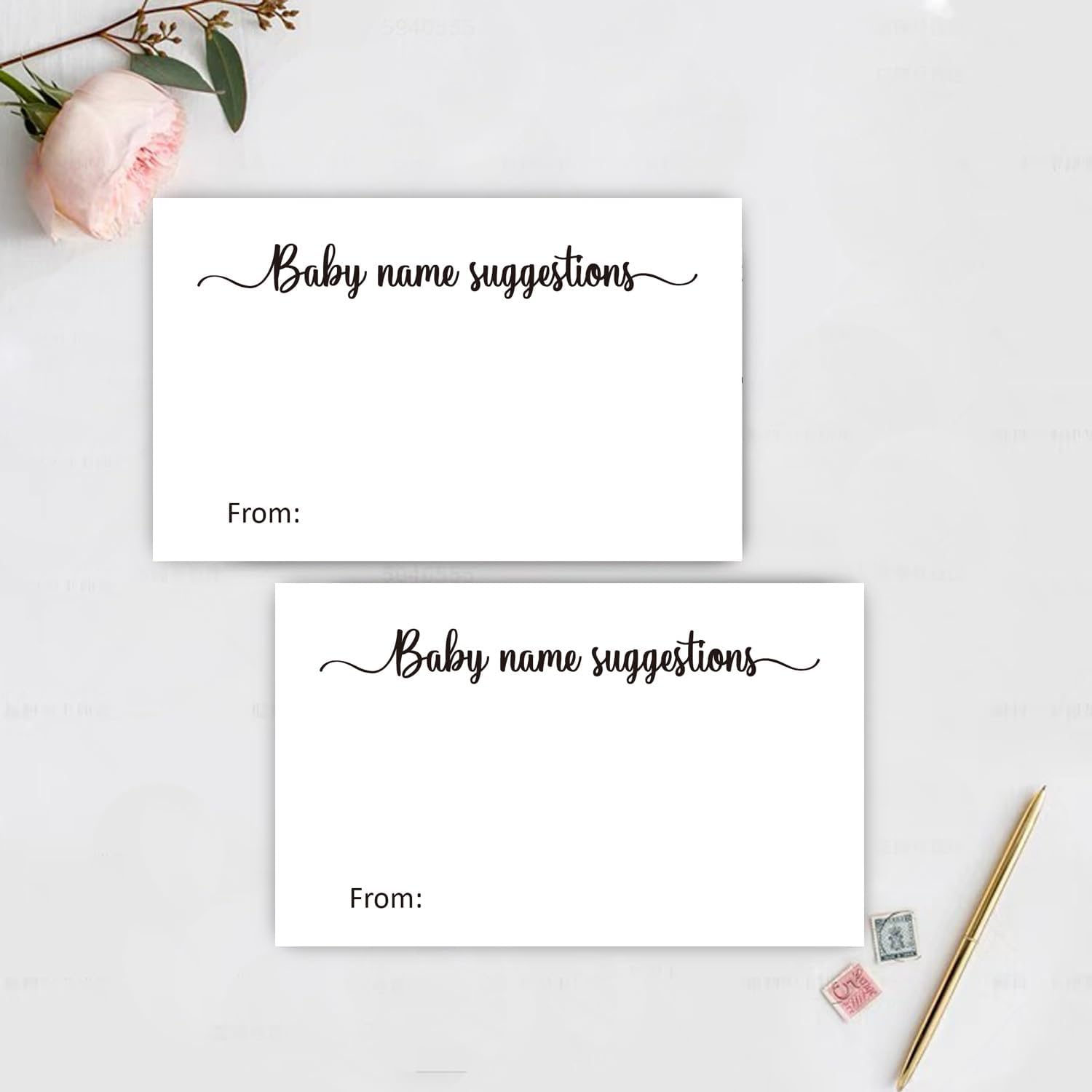50 tarjetas de sugerencia de nombres de bebé para juegos de baby shower, tarjetas de juego de revelación de género, tarjetas de nombre de bebé,