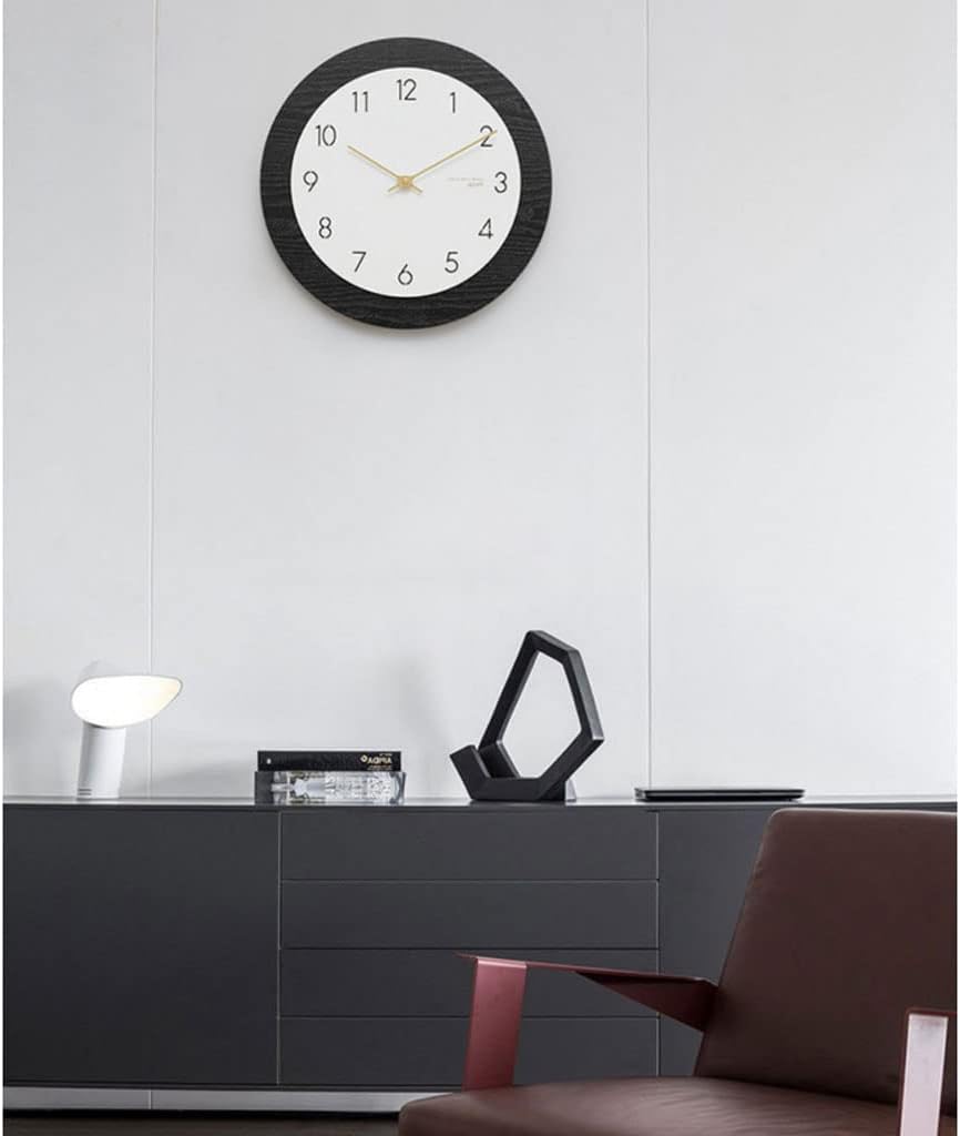 Reloj de pared moderno y minimalista reloj de pared de 15 pulgadas, silencioso, funciona con pilas, redondo, estilo nórdico, reloj de pared de grano