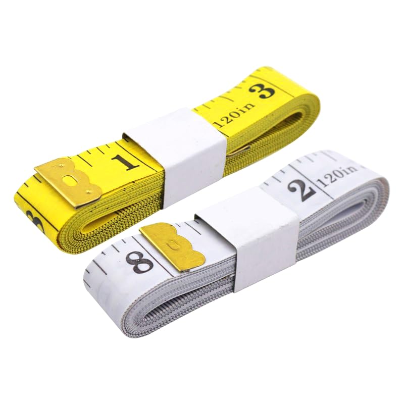 2Pcs Tape Measure Measuring Tape for Body, 120-Inch Double Scale Sewing Flexible Ruler for Weight Loss Body Measurement Tailor Craft Vinyl Body