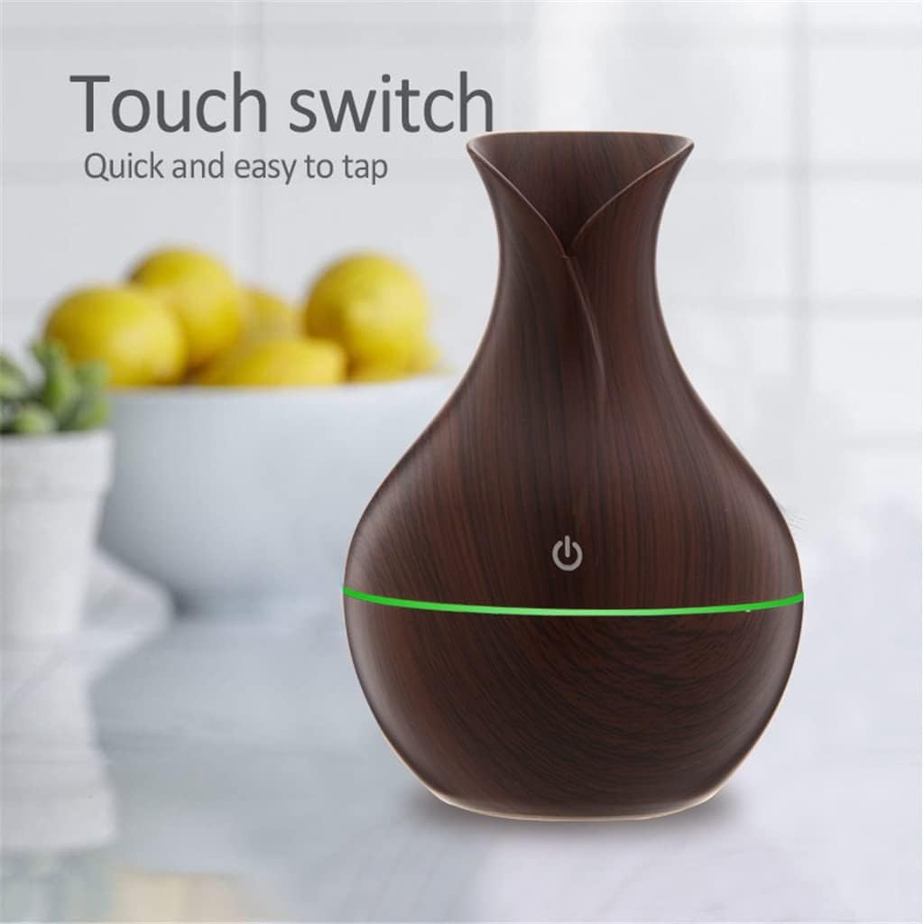 LIRUXUN Humidificador de aire eléctrico de grano de madera, difusor de aceite esencial portátil ultrasónico para aromaterapia USB Mini Mist Maker