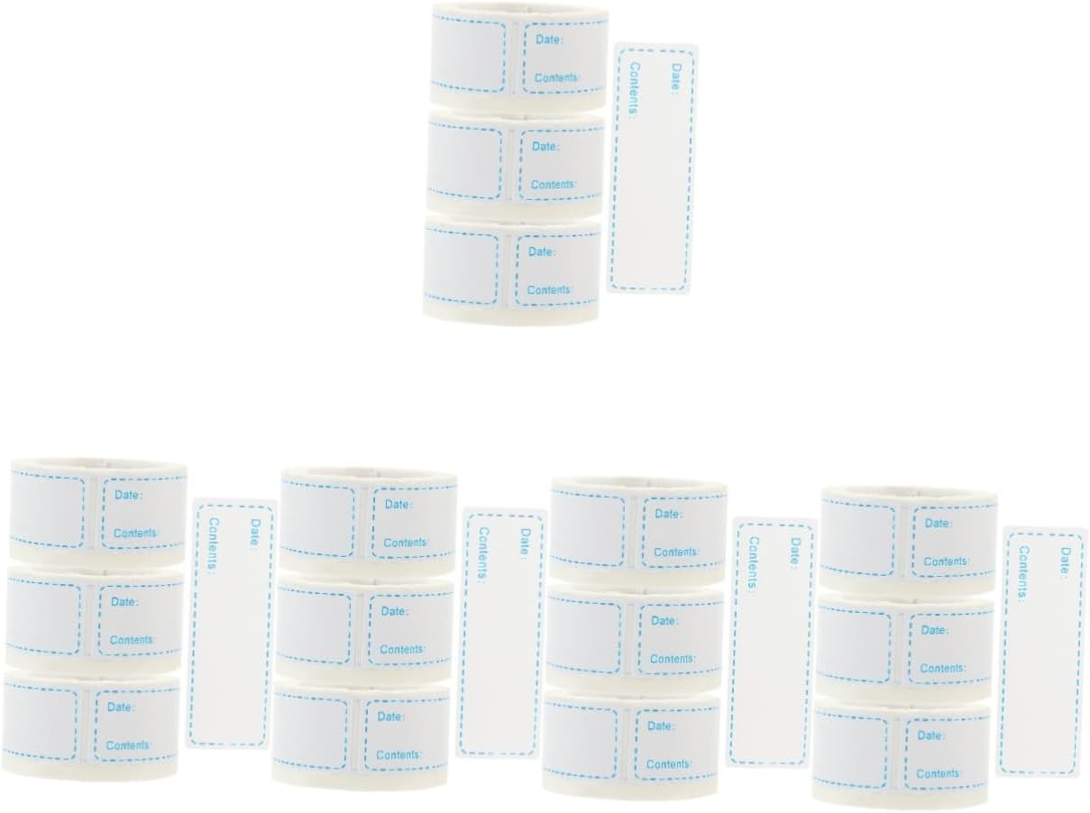 ABOOFAN 15 Rolls Self-Adhesive Label Kitchen Food Labels Food Preparation Days Labels Freezer Food Storage Label Removable Food Labels Food Tags