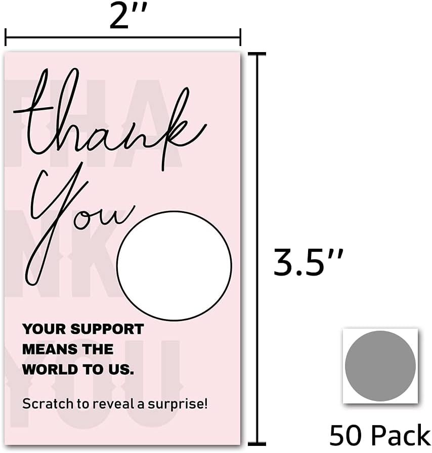 LONLONBANG 50 tarjetas de regalo en blanco para raspar para restaurantes de pequeñas empresas, spa, belleza, peluquería, Navidad, cumpleaños,