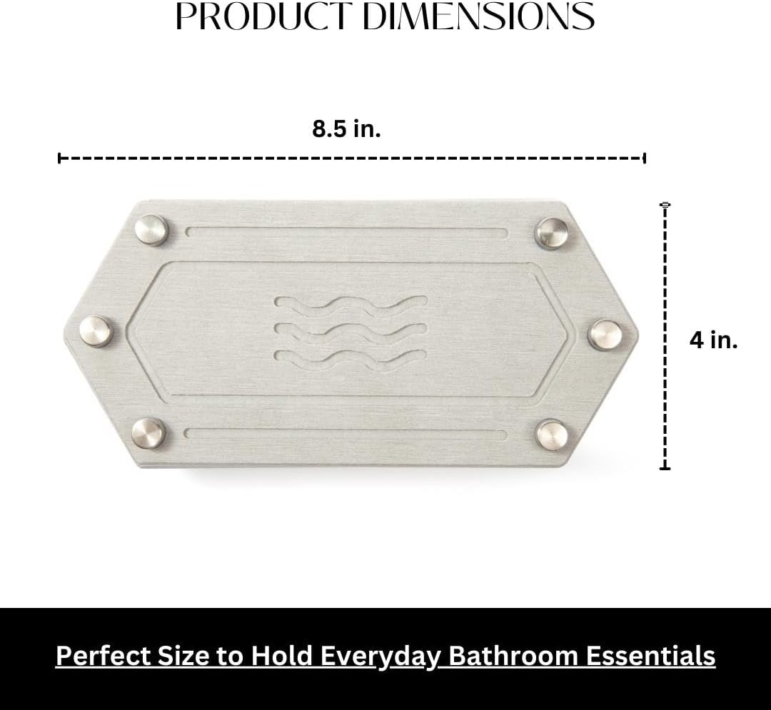 Organizador de baño de secado instantáneo, bandeja de piedra absorbente de agua para fregadero, organizador de fregadero de secado rápido (gris)