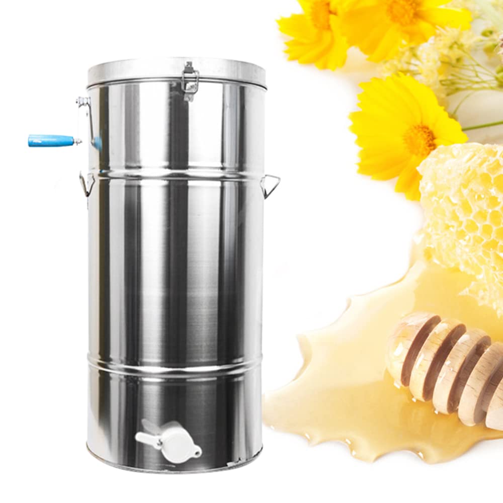 Extractor manual de miel, 2 marcos, acero inoxidable de panal, manivela giratoria de nido de abeja, herramientas de apicultura, máquina de abejas