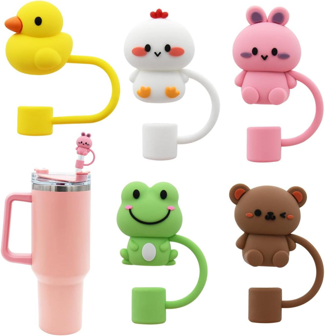 Tapa de popote para copa Stanley, cubierta de popote de silicona compatible con vaso de 30 y 40 onzas con asa, tapas de puntas de popote