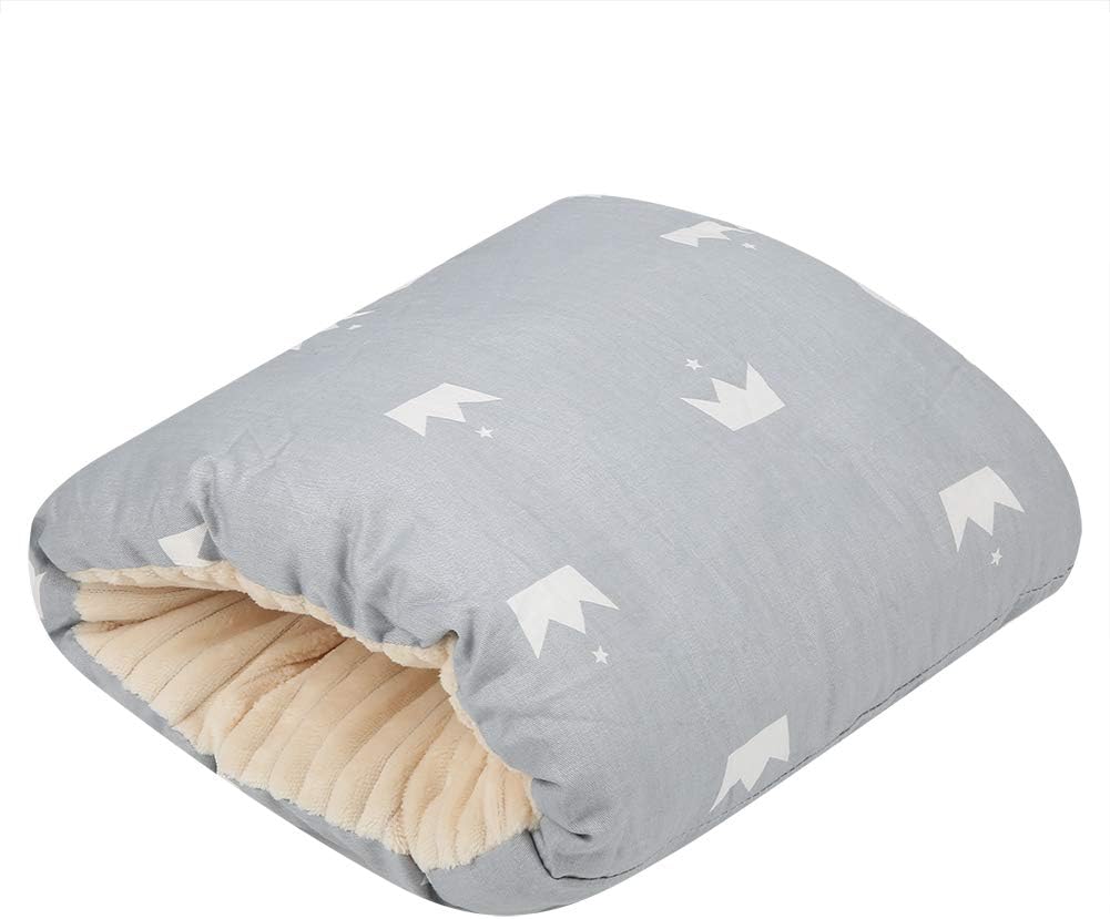 TEUOPIOE 1 almohada de lactancia para bebé, almohada de algodón suave para recién nacido (corona gris)