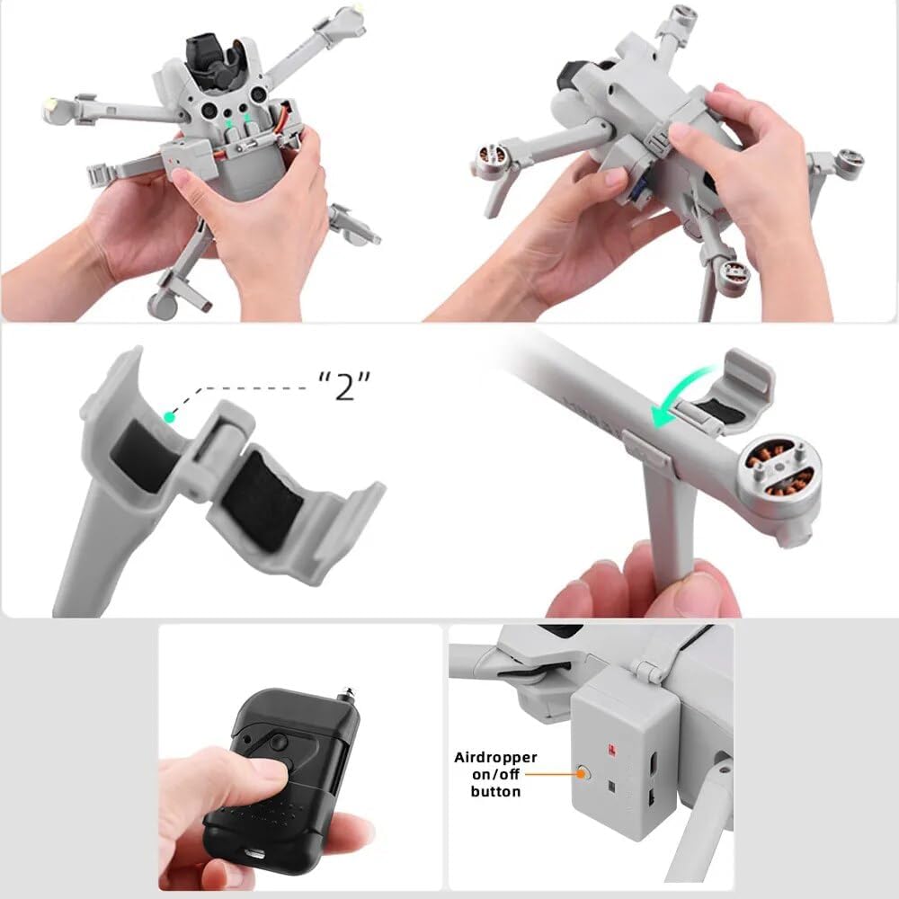 Sistema de Airdrop para D-JI MINI 3 PRO Drone Anillo de Boda Regalo Cebo de Pesca Entregar Vida Rescate Lanzador Accesorio de Liberación Rápida