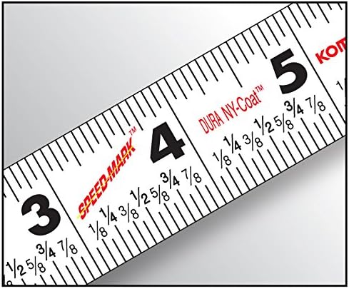 Komelon SM5416 Speed Mark Gripper – Cinta métrica de hoja de acero con revestimiento acrílico, 16 pies por 1 pulgada, hoja blanca