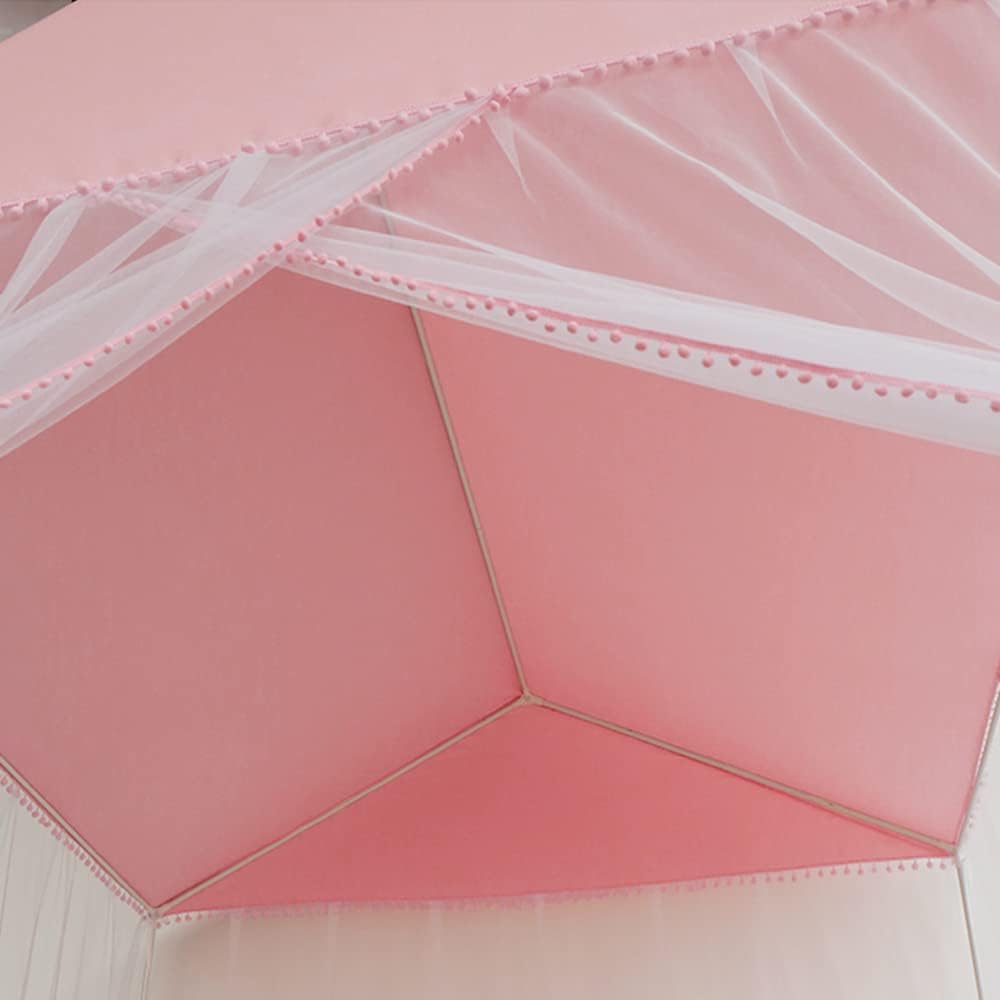 Akiky Toldo de cama arcoíris con pompones, cortinas Montessori, tienda de campaña para niños, postes de cama (matrimonialQueen, caballo)