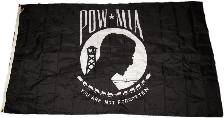 Premium 5×8 Embroidered Sewn POW MIA POWMIA 300D Nylon Flag 5’x8′ Grommets