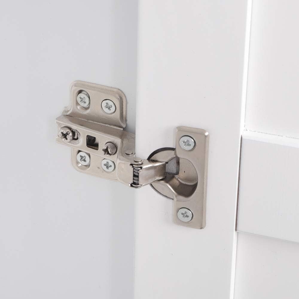 Karl home Armario de almacenamiento blanco con puertas, despensa de cocina con estantes ajustables, armario alto de despensa para lavandería,