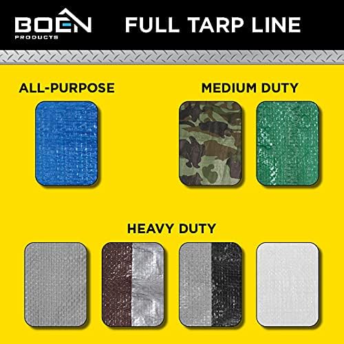 Cubierta de lona blanca resistente de 10 mil de grosor, multipropósito, impermeable, lona ideal para toldo de tienda, barco, RV o cubierta de