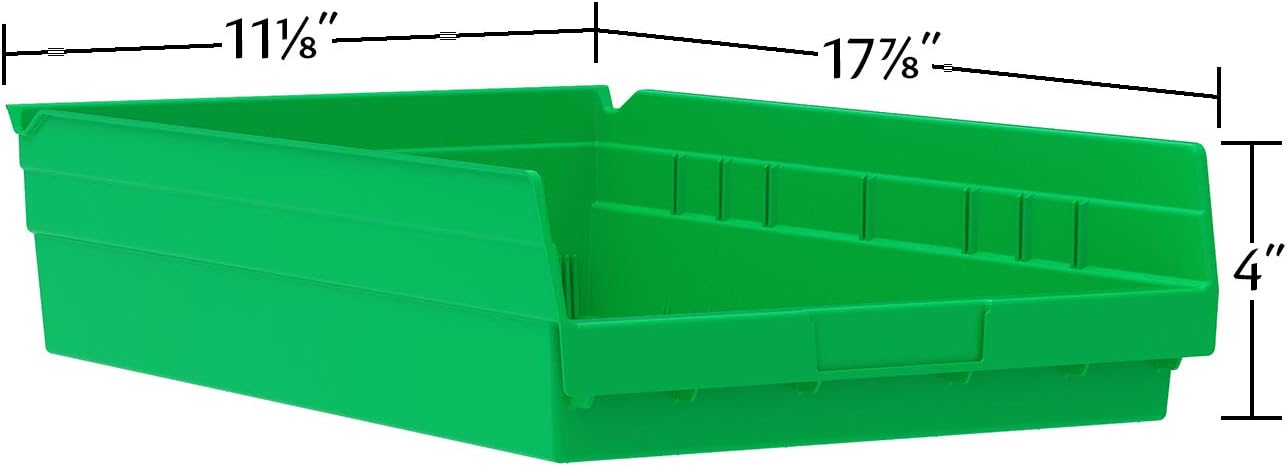 Akro-Mils 30178 – Caja de plástico para estantes anidados, (18 x 11 x 4 pulgadas), azul, (paquete de 12)