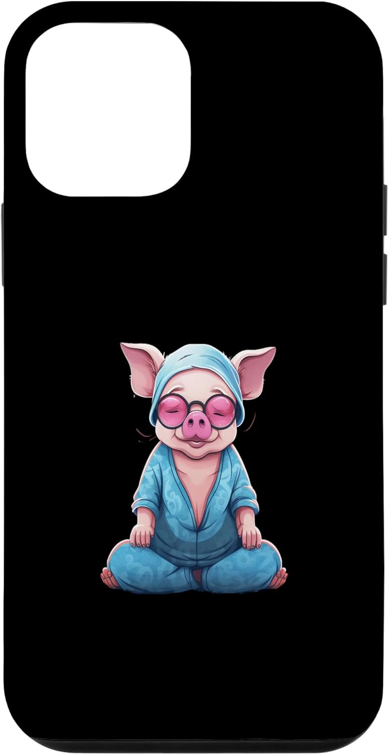 iPhone 12 mini vegan pig yoga pose vegetarian Veganism Meatless Cruelty-fre Case