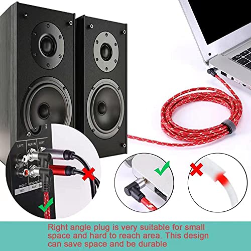 Sikaite 0.138 in 18″ TRS a Dual 0.250 in 14″ TS Mono Stereo y Cable Splitter Line 50ft, Compatible con iPhone, iPod, tarjeta de sonido de