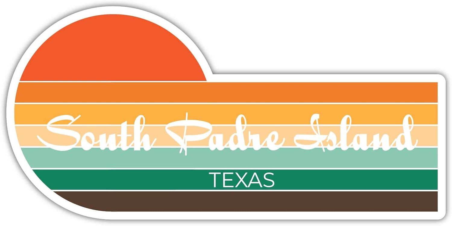 South Padre Island Texas – Imán para nevera (4 x 2.25 pulgadas), diseño estético retro vintage de los años 70