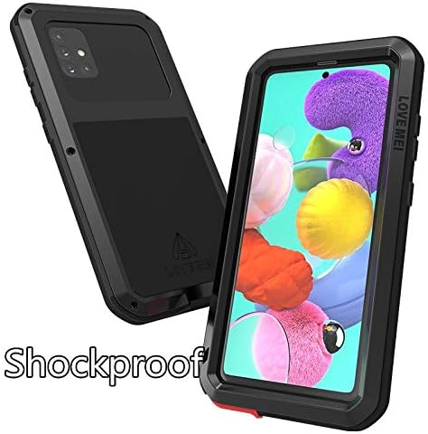 LOVE MEI Funda para Samsung Galaxy A51, resistente al agua, militar, resistente, a prueba de golpes, polvo y suciedad, aluminio híbrido, metal,
