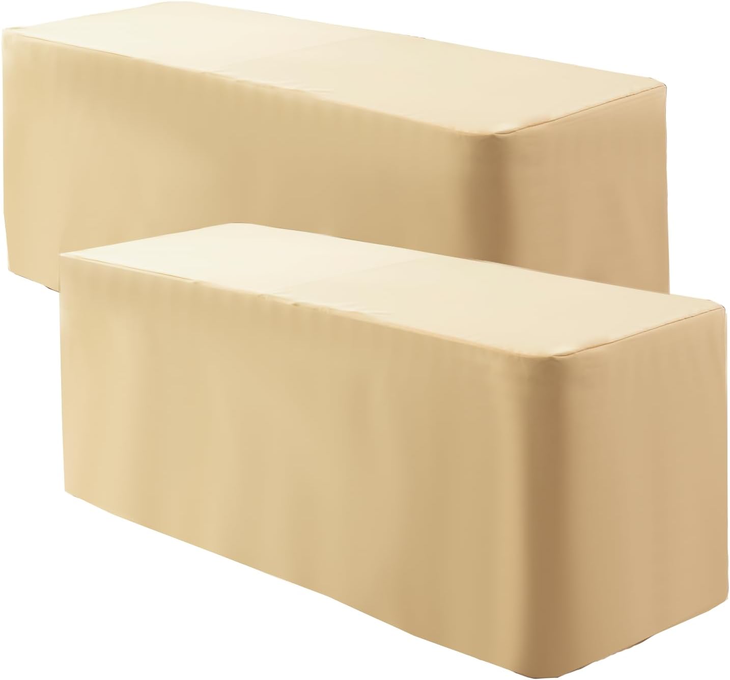 Paquete de 2 manteles rectangulares ajustables de 4 pies, resistentes al agua, tela lavable, de poliéster, para fiestas, banquetes, bodas y eventos