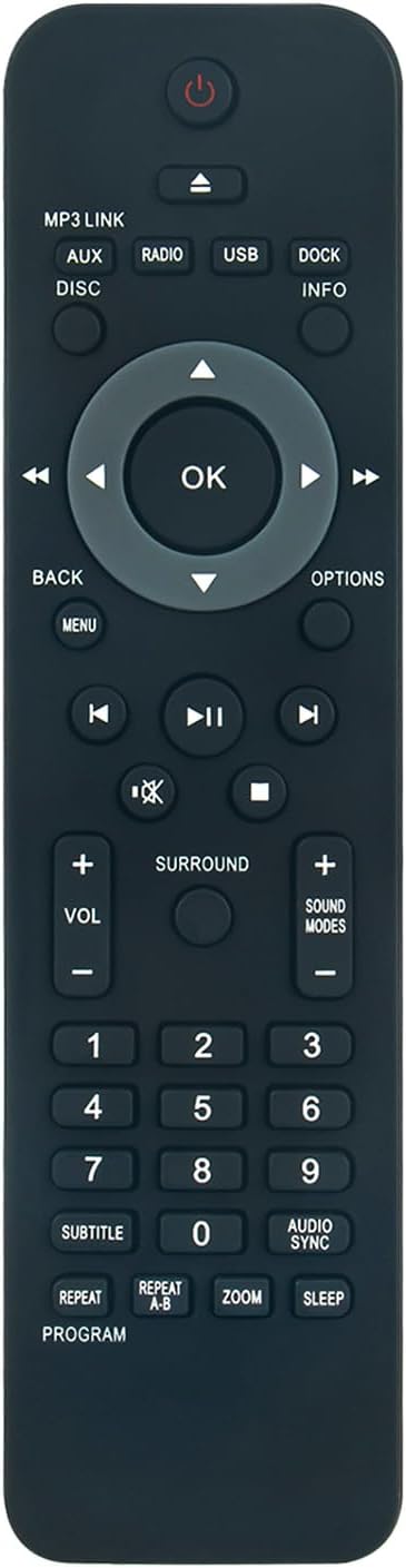 Allimity Mando a distancia relacionado para el sistema de cine en casa Philips HTS3220 HTS8100 HTS322012 HTS6515 HTS8140 HTS511012