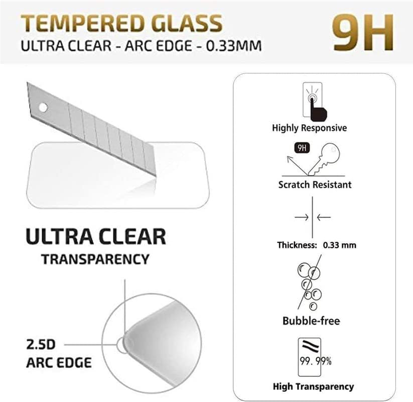 Protector de pantalla compatible con Xiaomi Redmi Note 12S, película de vidrio templado, anti luz azul, ultra HD, dureza 9H, antiarañazos, sin