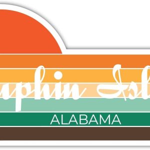 Dauphin Island Alabama – Imán para nevera (4 x 2.25 pulgadas), diseño estético retro vintage de los años 70 Dauphin Island Alabama – Imán para nevera (4 x 2.25 pulgadas), diseño estético retro vintage de los años 70
