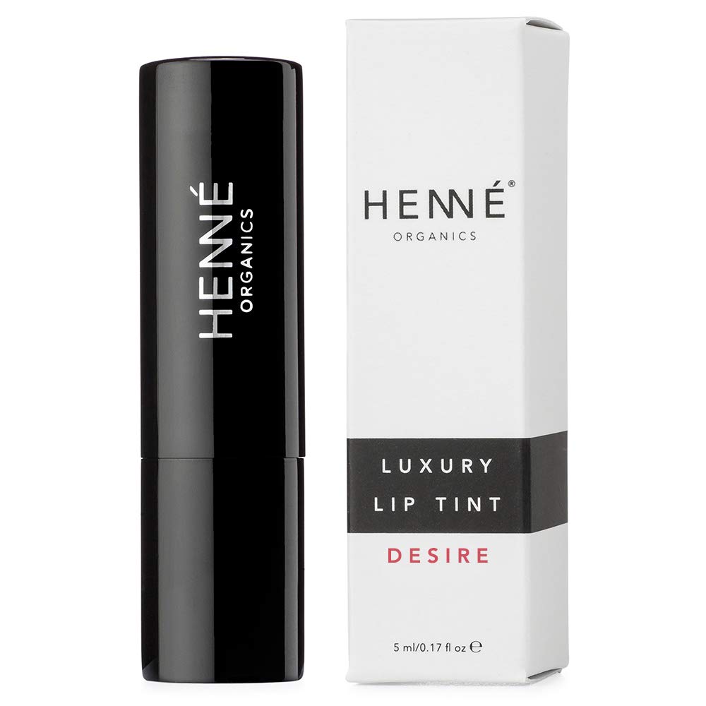Henné Organics Tinte labial de lujo – Hidratante, color natural puro – Desire (rojo)